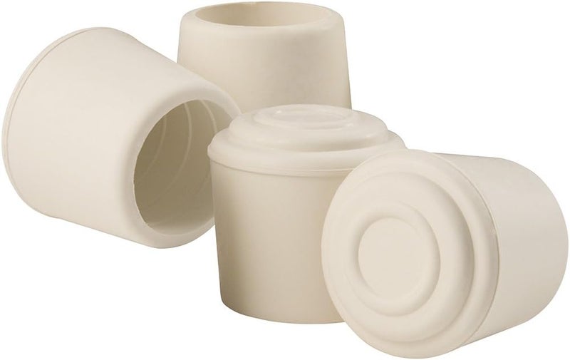 SoftTouch Rubber Leg Tip Protectors - 4 Piece Set, 1-1/4" Diameter, White - Image 1